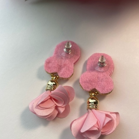 Pink Soutache Long‎ Earrings - Picture 3 of 9